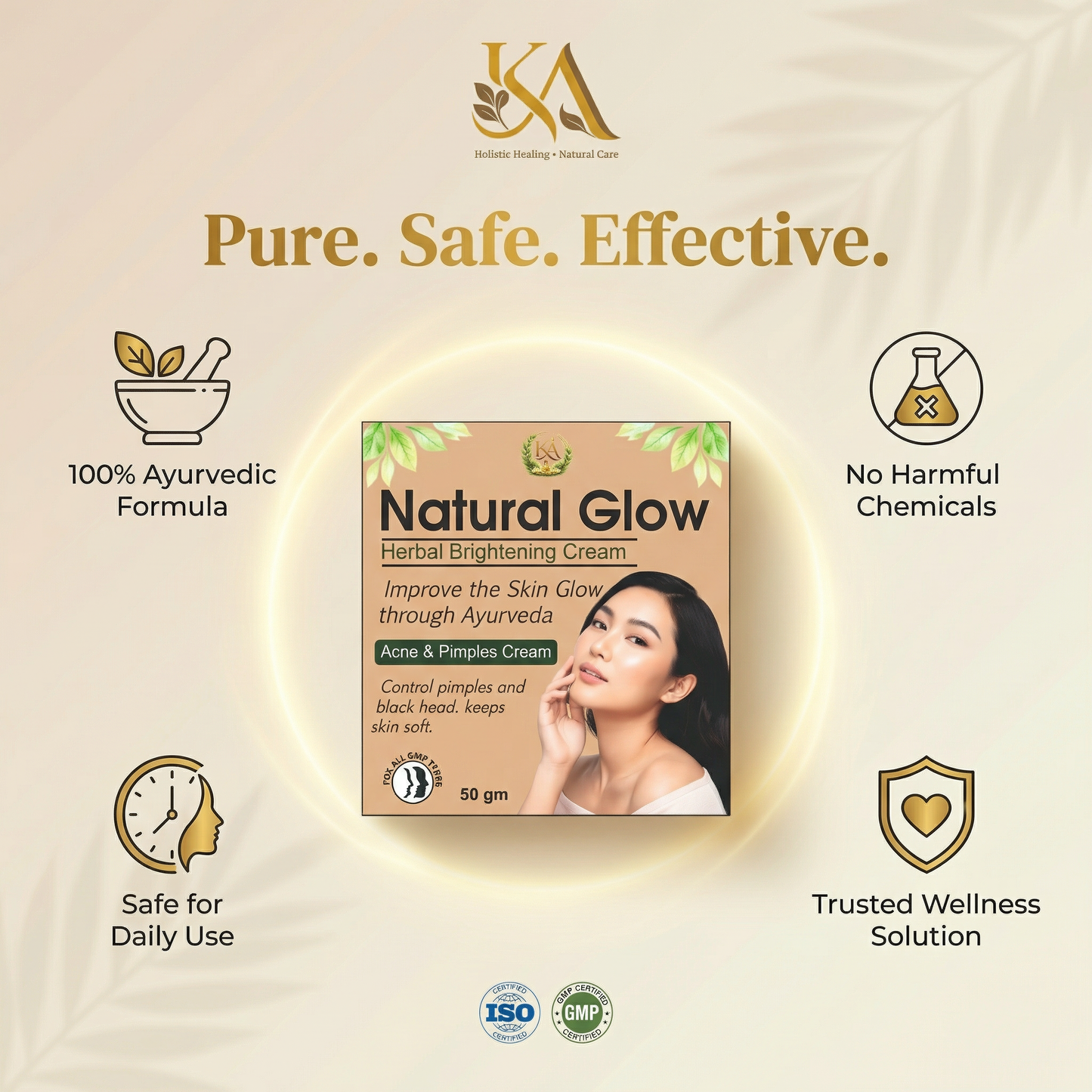 🌿 Natural Glow Herbal Brightening Cream