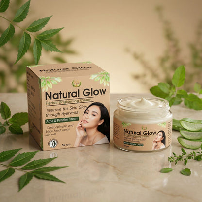 Natural Glow Cream by Kaira Ayurveda – Herbal Skin Glow & Acne Treatment (50g