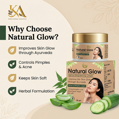 Natural Glow Cream by Kaira Ayurveda – Herbal Skin Glow & Acne Treatment (50g